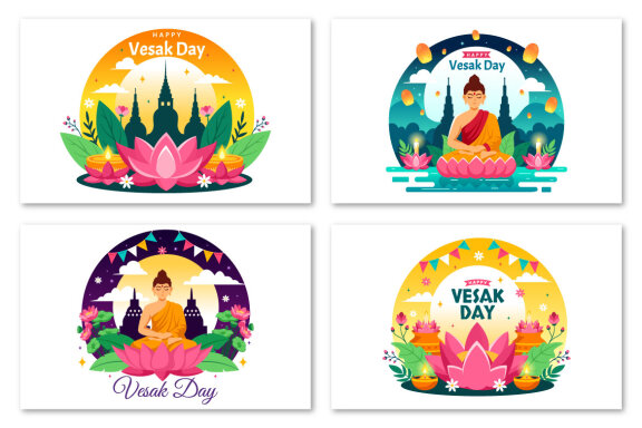 12 Vesak Day Celebration Illustration