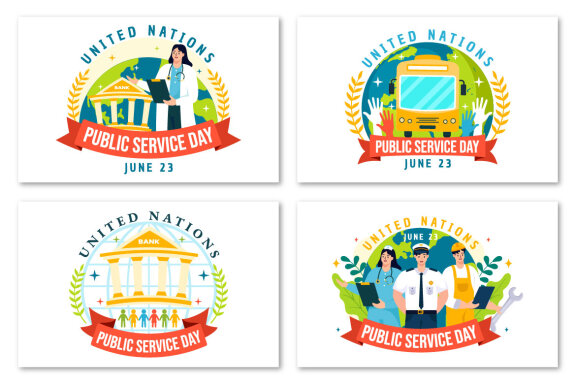 12 United Nations Public Service Day Illustration