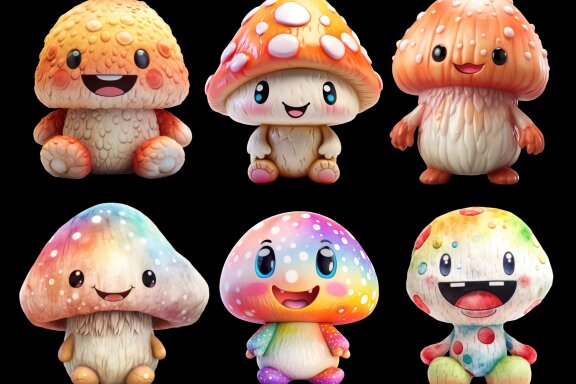 Plush Mushroom Toy PNG Bundle