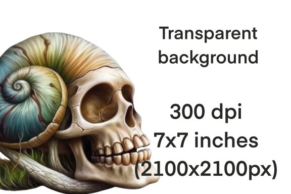 Snail Skull Thing PNG Bundle, Weird Skull Fantasy Clipart