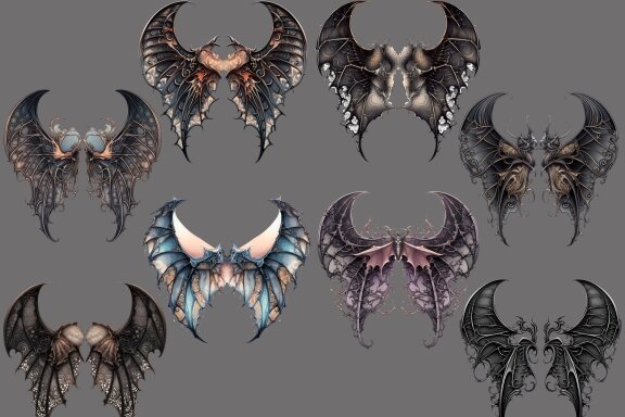 Gothic Bat Wings PNG Bundle