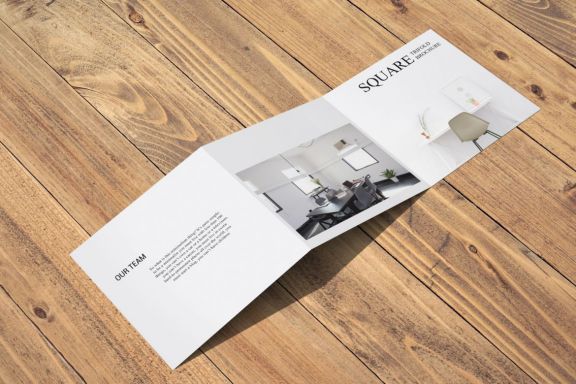 Square Trifold Brochure Mockup