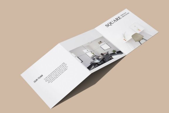 Square Trifold Brochure Mockup