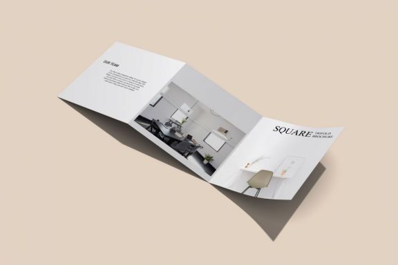 Square Trifold Brochure Mockup