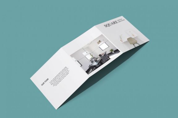 Square Trifold Brochure Mockup
