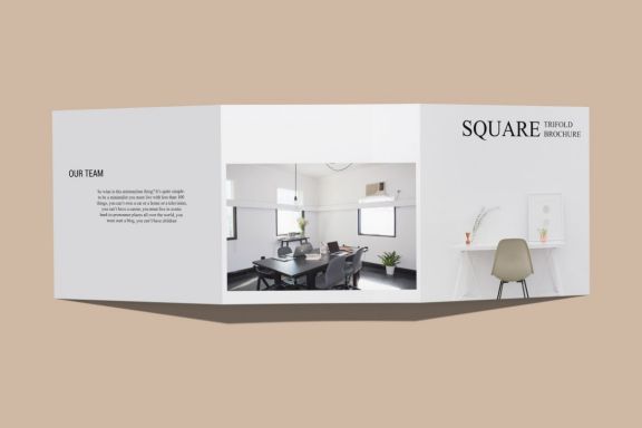 Square Trifold Brochure Mockup