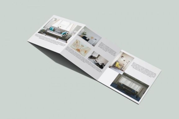 Square Trifold Brochure Mockup