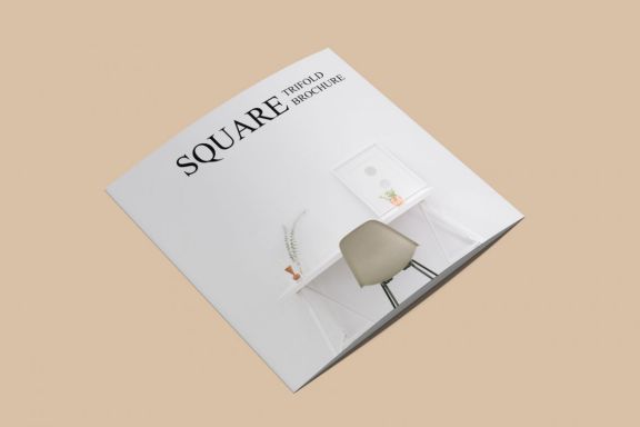 Square Trifold Brochure Mockup