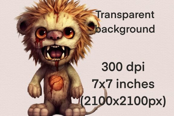 Plush Zombie Wild Cat PNG Bundle, Funny Horror Clipart