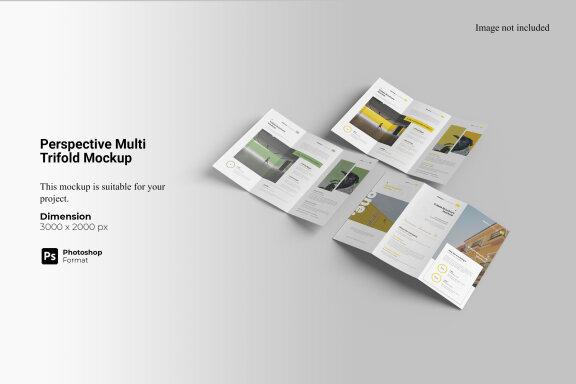 Perspective Multi Trifold Mockup