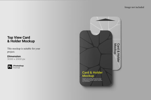 Top View Card & Holder Mockup
