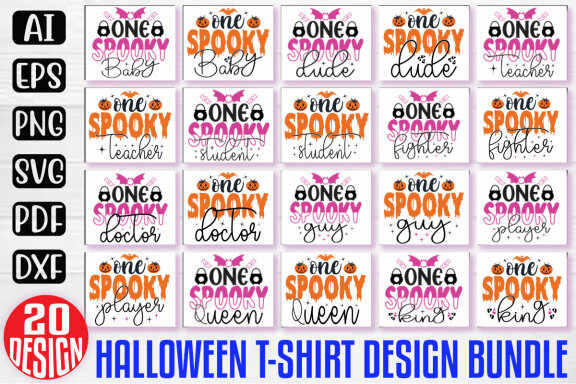 Halloween mega t-shirt design bundle