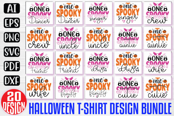 Halloween mega t-shirt design bundle