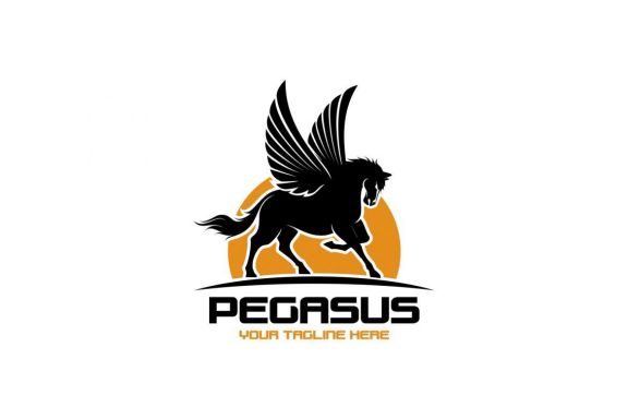Powerful Elegance Pegasus Logo. Wing Pegasus Horse Logo Template