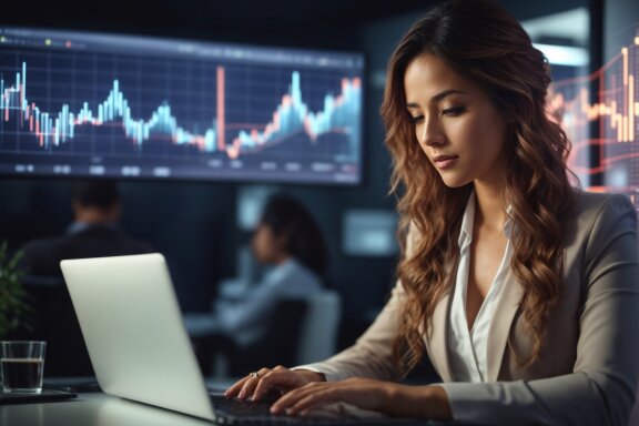 Working on Laptop - Finance Stock Photos