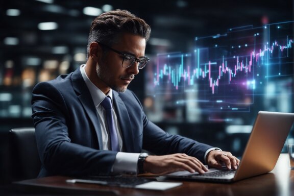 Working on Laptop - Finance Stock Photos