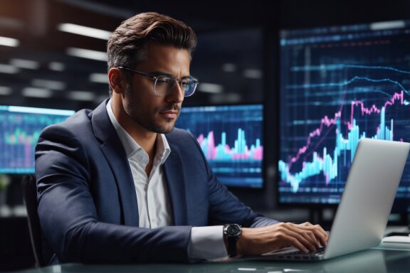 Working on Laptop - Finance Stock Photos