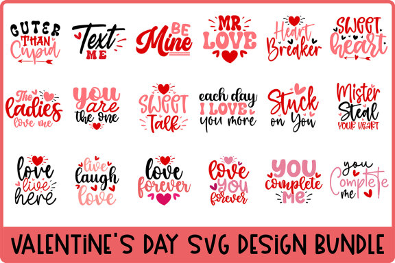 Happy Valentine's Day Awesome SVG Design Bundle