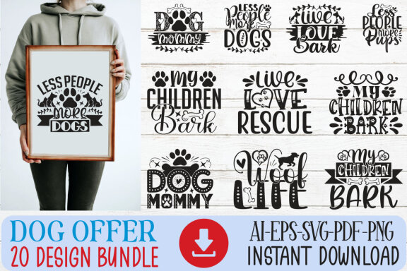 Dog SVG And T-shirt Design Bundle