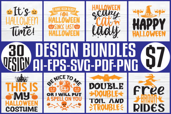 Halloween mega t-shirt design bundle