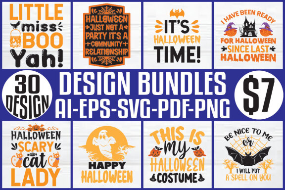 Halloween mega t-shirt design bundle