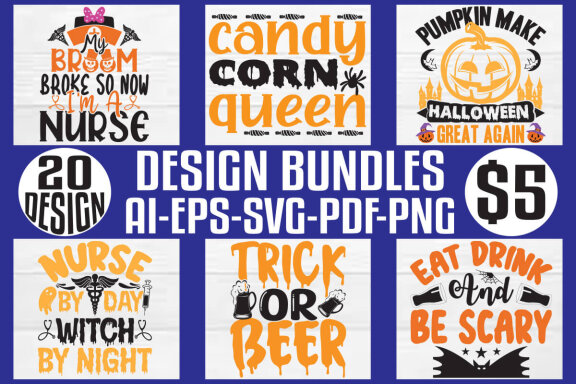 Halloween mega t-shirt design bundle
