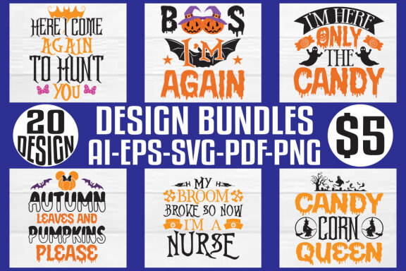 Halloween mega t-shirt design bundle