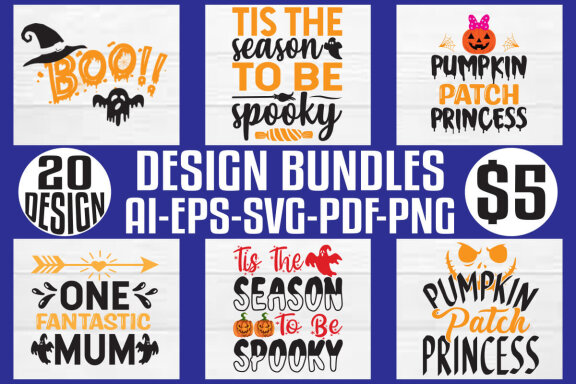 Halloween mega t-shirt design bundle