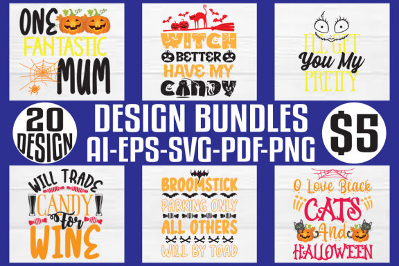 Halloween mega t-shirt design bundle