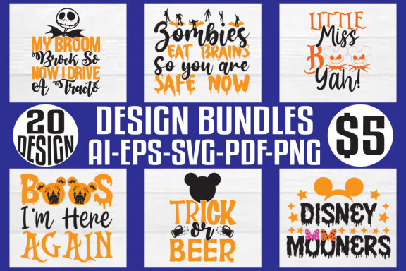 Halloween mega t-shirt design bundle