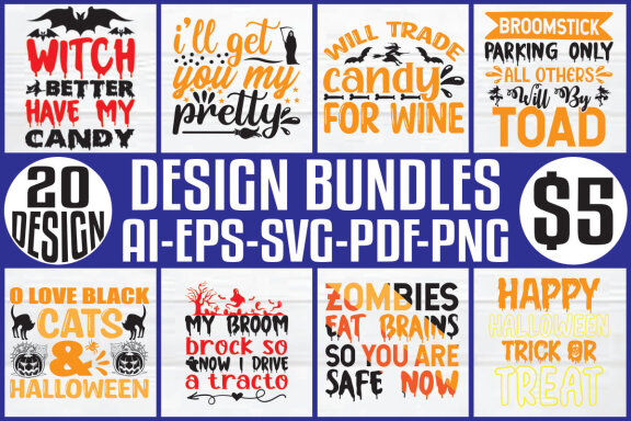Halloween mega t-shirt design bundle