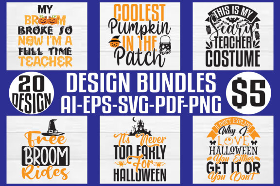 Halloween mega t-shirt design bundle