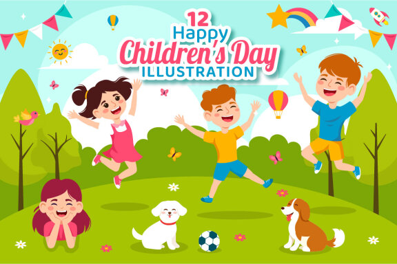 12 Happy Children Day Illustration