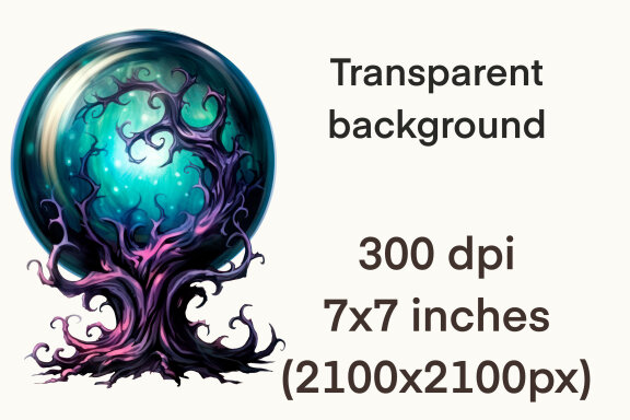Magic Orb PNG Bundle, Fantsy Crystal Ball Clipart