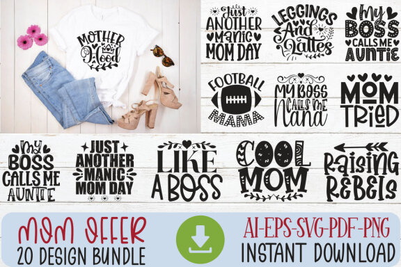 Happy Mother's Day SVG And T-shirt Design Bundle