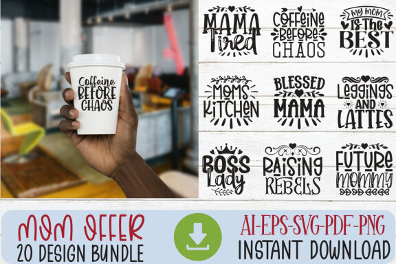 Happy Mother's Day SVG And T-shirt Design Bundle