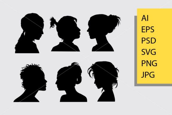 Face and hair silhouette