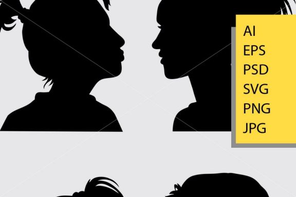 Face and hair silhouette