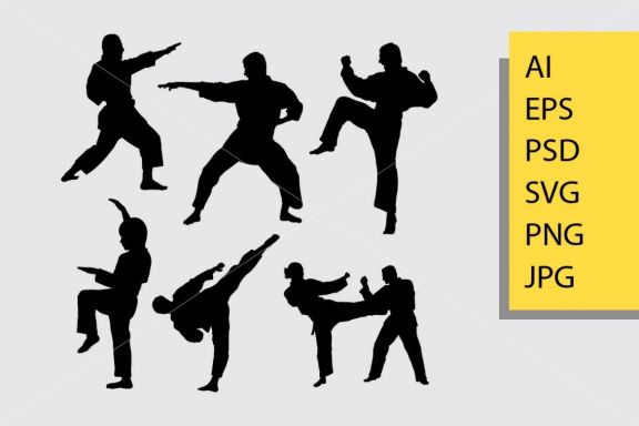 Karate sport silhouette