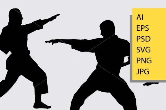 Karate sport silhouette