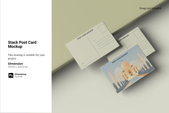 Stack Post Card Mockup