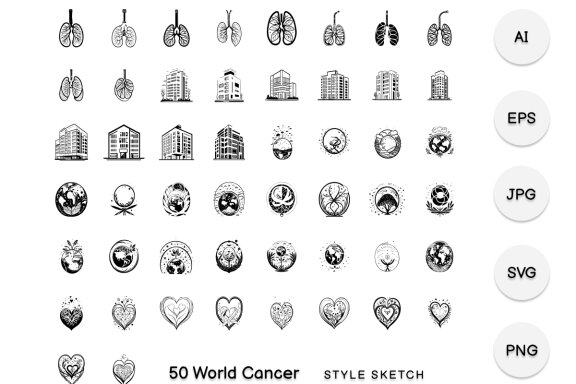 World Cancer Element Draw Black