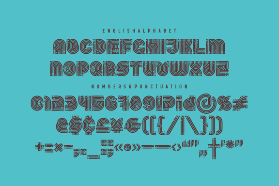 Stripy Matey — Geometric Font