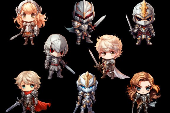Chibi Kights PNG Bundle