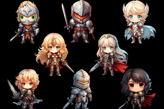 Chibi Kights PNG Bundle
