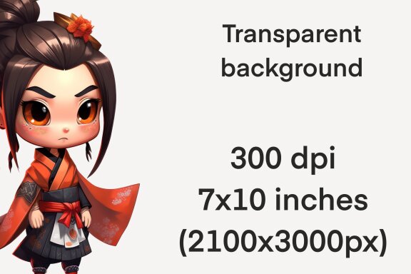 Samurai Girl PNG Bundle
