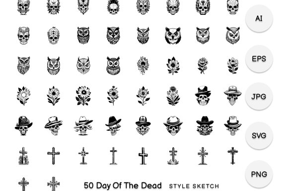Day of the Dead Element Draw Black