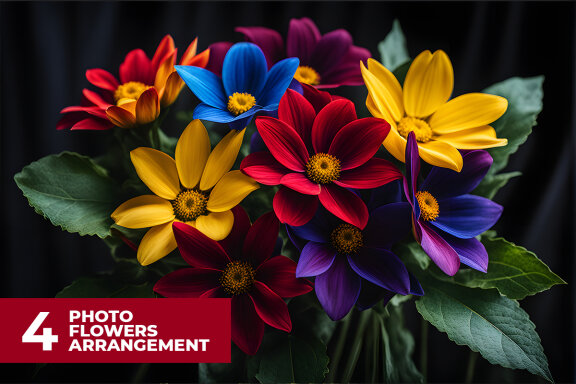 4 Photo Flower Arrangement Stock Images