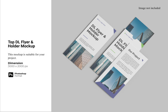 Top DL Flyer & Holder Mockup