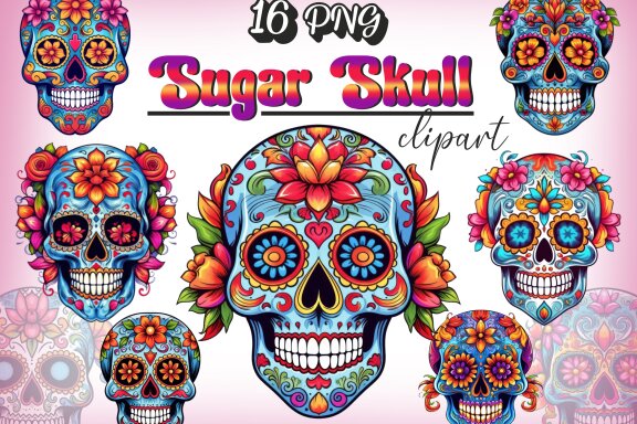 Sugar Skull PNG Bundle